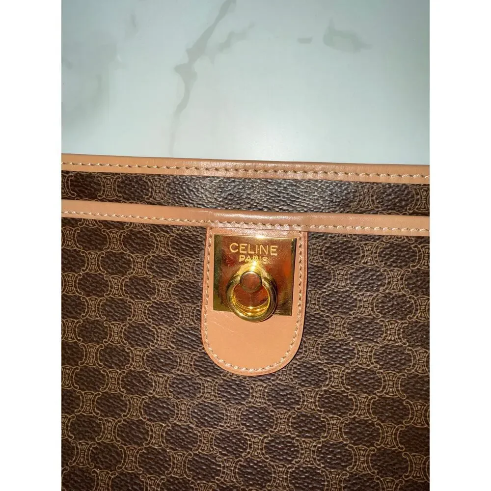 Celine Macadam Canvas Clutch with Tan Leather Trim - Picture 5 of 9